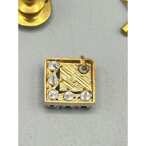 14K Gold Tie Tack or Lapel Pin with Genuine Gemstones Mens Jewelry Accessory - Picture 4 of 7